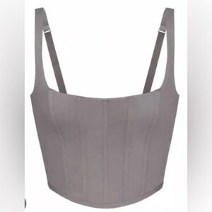 NWT SKIMS COTTON CORSETS Cotton Corset Bustier in gray